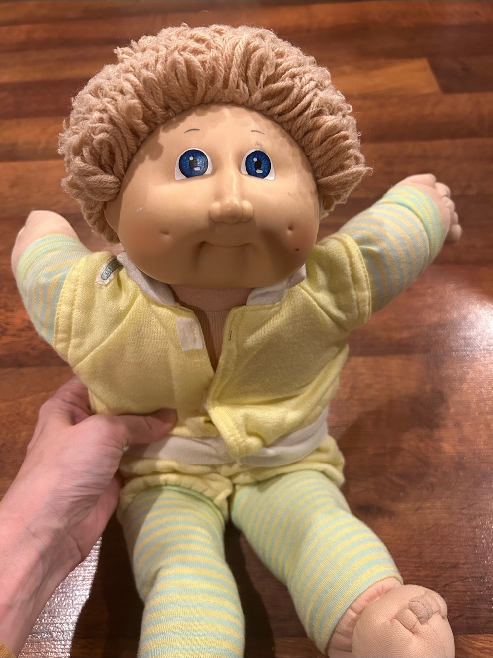 Vintage 1982 Cabbage Patch Kids Boy Doll with Yellow Outfit